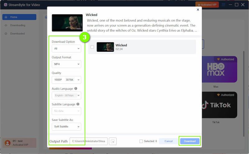 YouTube Output Settings
