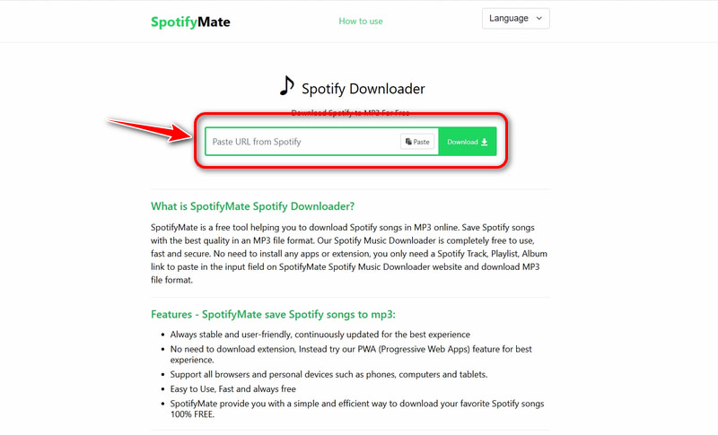 Spotifymate Paste Link