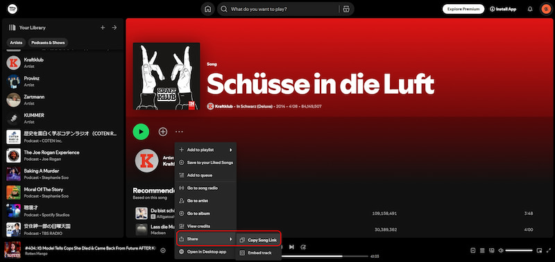Spotifymate Three Dot Share