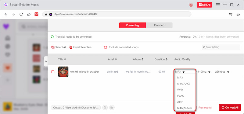 Deezer Output Format
