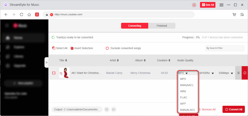 Youtube Output Format