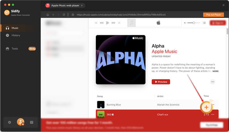 Sidify Apple Music Converter Interface